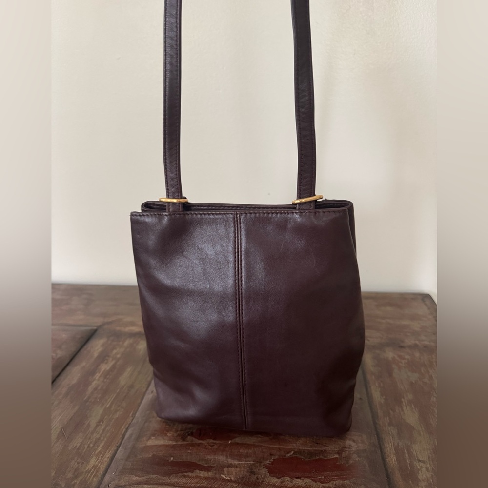 Vintage Leather Co Liz Claiborne brown purse shoulder bag croc detail‎ women’s - Picture 2 of 11